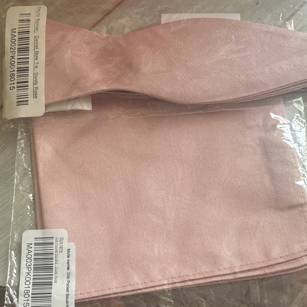 Dusty Rose Bow Tie and Pocket Square Set - Men's Accessories